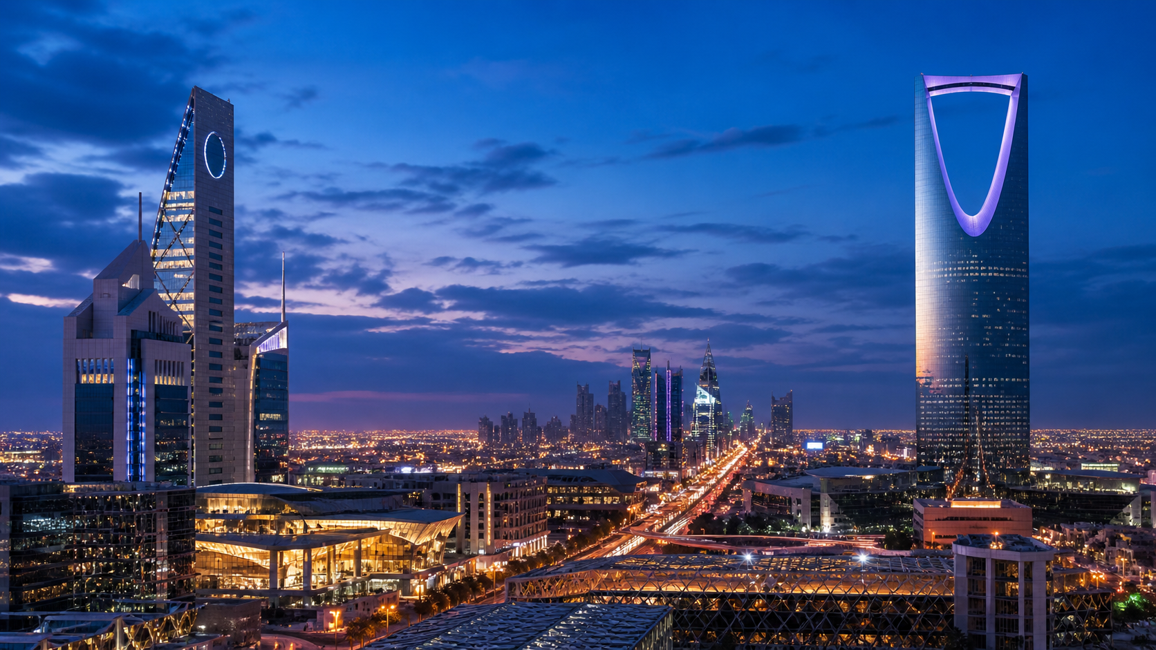 Riyadh skyline at dusk